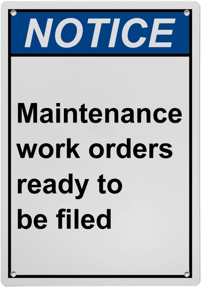 Weatherproof Vertical ANSI Lockout Tagout Sign (Maintenance work orders ...