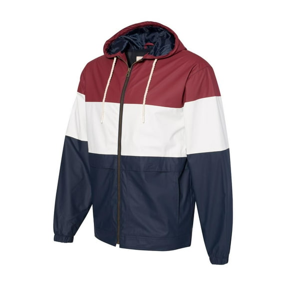 Weatherproof - Vintage Colorblocked Hooded Rain Jacket - 20601