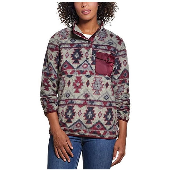 Weatherproof Vintage Ladies Printed Fleece Pullover (Vetiver, Small)