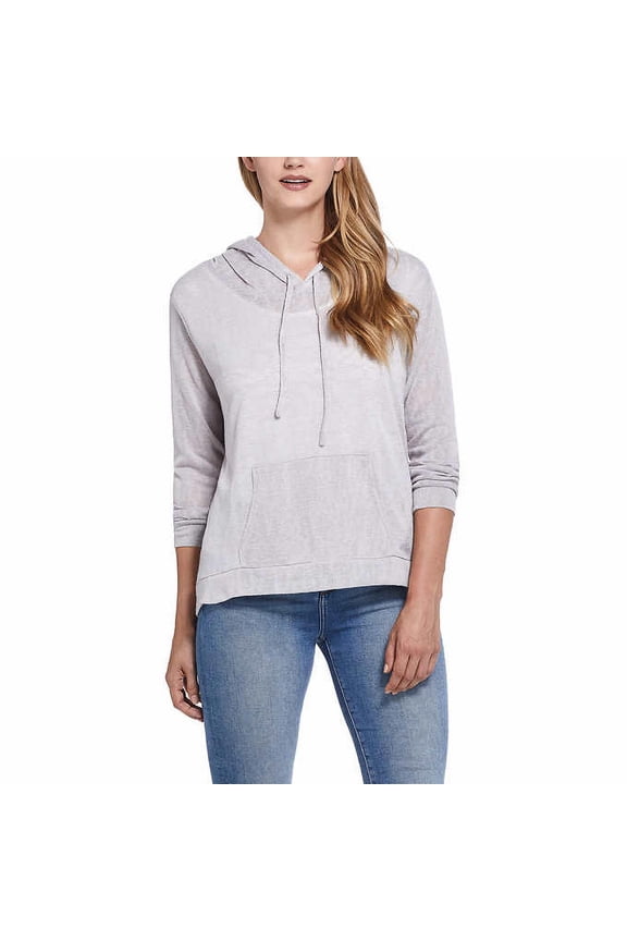 Ladies' Slub Hooded Pullover, Silver Sconce XL