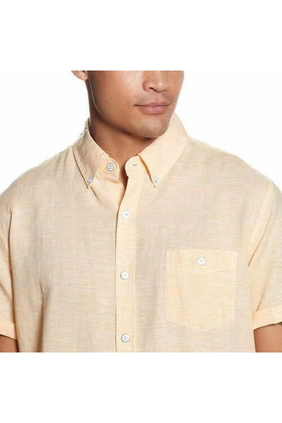 Vintage Men Linen Shirt Short Sleeve Cotton Blend New with box/tags