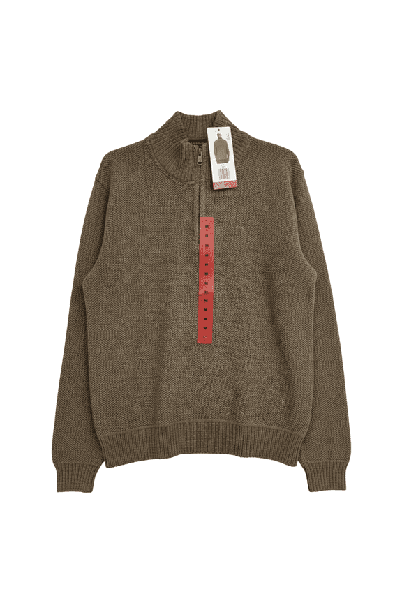 Men's Chenille 1/4 Zip Sweater, Tan, Medium