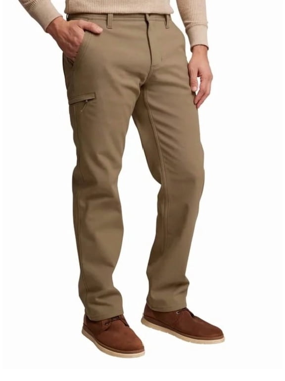 Men's Comfort Stretch Fleece Lined Canvas Pant (32x29, Regular, Tan)