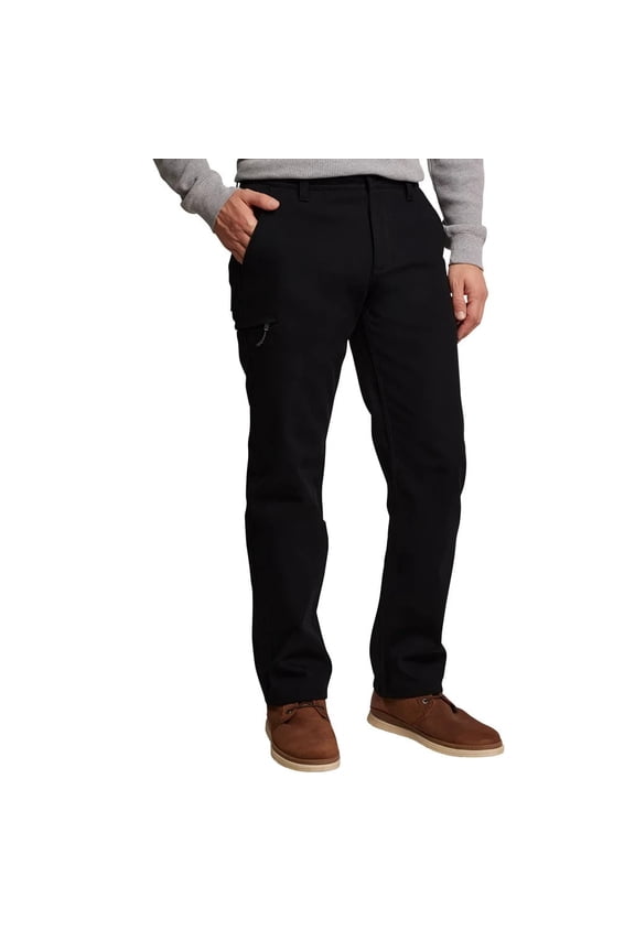 Men's Comfort Stretch Relaxed Fit Bonded Fleece Lined Canvas Utility Pant (US, Waist Inseam, 36, 32, Regular, Regular, Black)