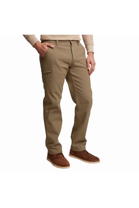 Men's Comfort Stretch Relaxed Fit Bonded Fleece Lined Canvas Utility Pant (Black/ 30W x 30L)