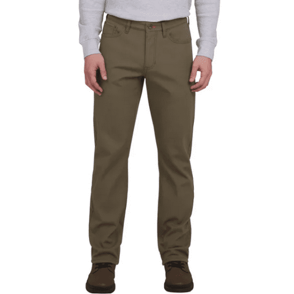 Weatherproof Vintage Men's Fleece Lined Canvas Pant, Green 36x30