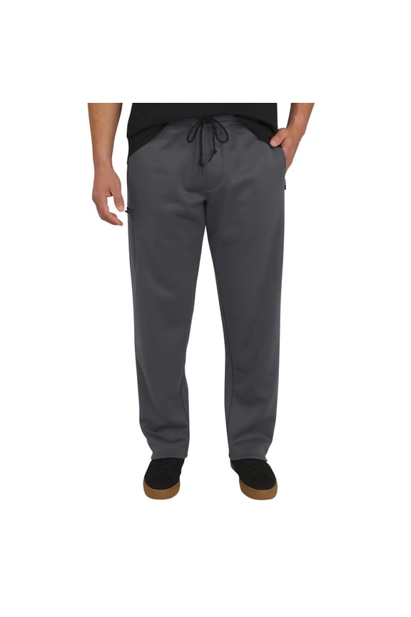 Men's Heavyweight Cargo Sweatpants - with Zip Pockets and Flex Waist (Gray, XXL)