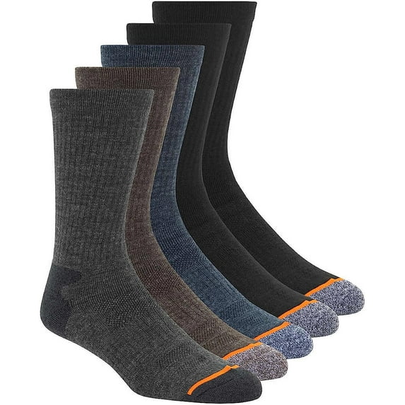 Weatherproof Vintage Men's Outdoor Wool Blend Crew Socks, 5 Pairs 4 deferent Color