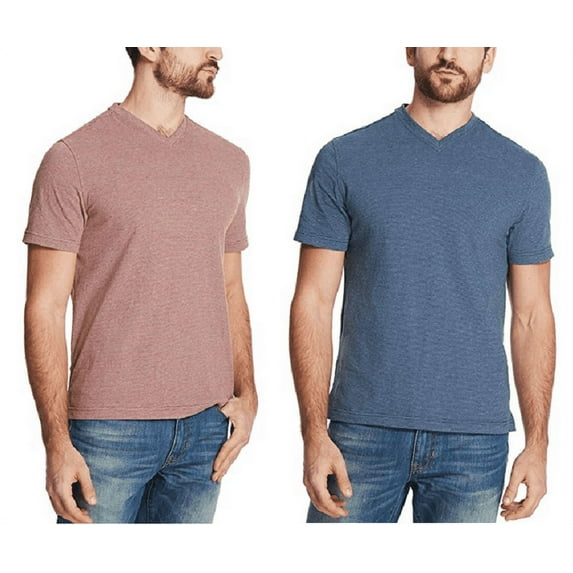 Weatherproof Vintage Men's Premium V Neck Tee Shirt Cotton-Polyester Navy - XL
