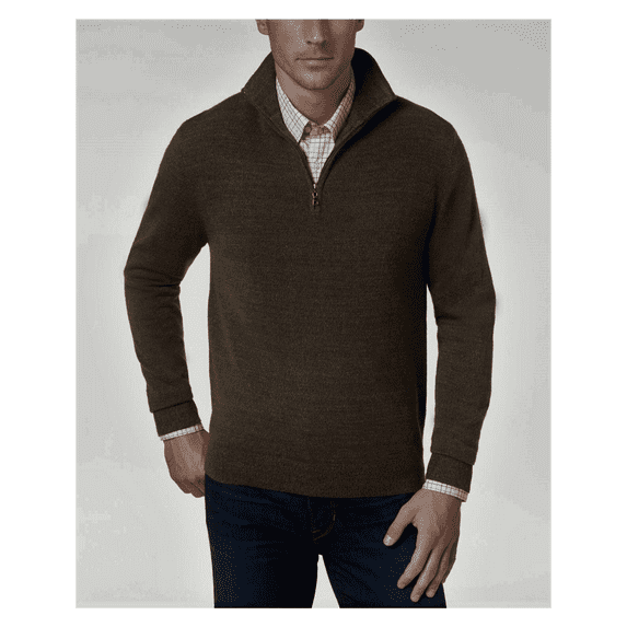 Weatherproof Vintage Men's Quarter-Zip Sweater, Espresso, Size S