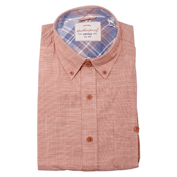 Weatherproof Vintage Men's Short Sleeve Woven Chambray Shirt