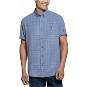 Weatherproof Vintage Men's Short Sleeve Woven Shirt (Blue Nights, Small)