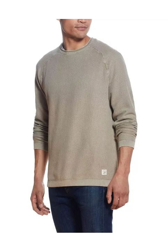 VINTAGE Men's Khaki Stonewash Textured Sweater, Medium