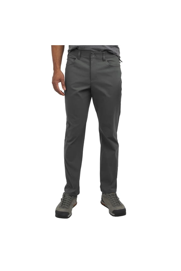 Mens Tech Pants  Water-Resistant Stretch Performance Pants with Flex Waistband, Straight Fit (Gray/38x34)
