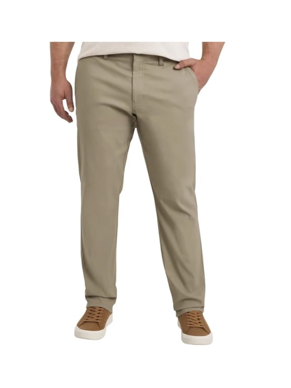 Men's Water Resistant Active Stretch Straight Fit Tech Pant (US, Waist Inseam, 34, 32, Regular, Regular, Tan)