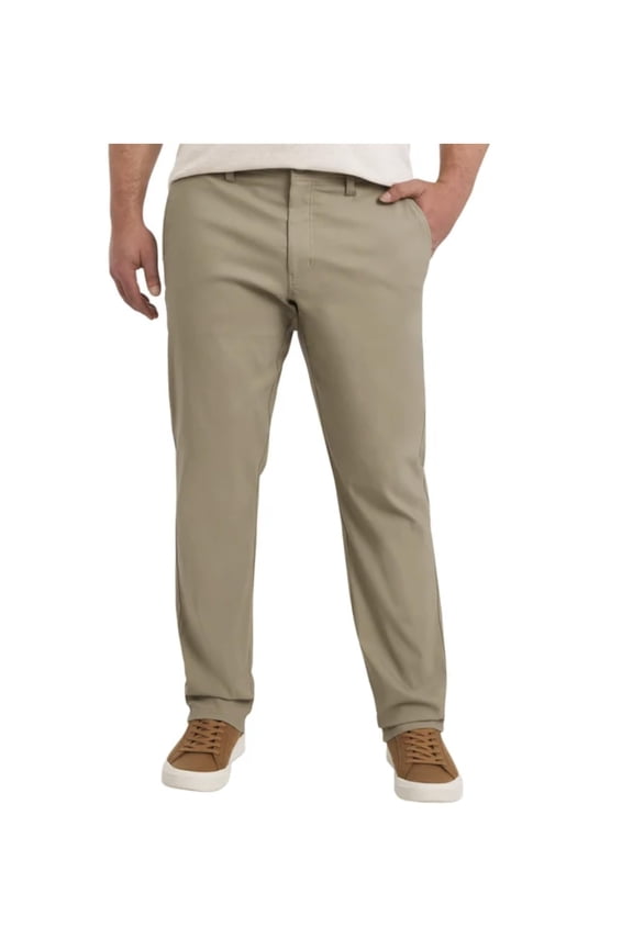 Men's Water Resistant Active Stretch Straight Fit Tech Pant (US, Waist Inseam, 34, 32, Regular, Regular, Tan)