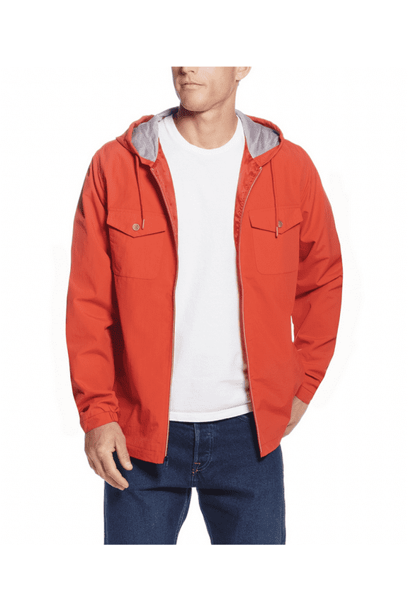Men's Zip Front Hooded Nylon Jacket