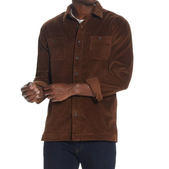 Weatherproof Mens Vintage Wide Wale Corduroy Field Jacket, Brown, Small