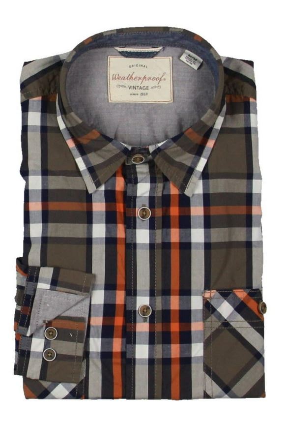 Mens Cotton Collared Button-Down Shirt Green XXL