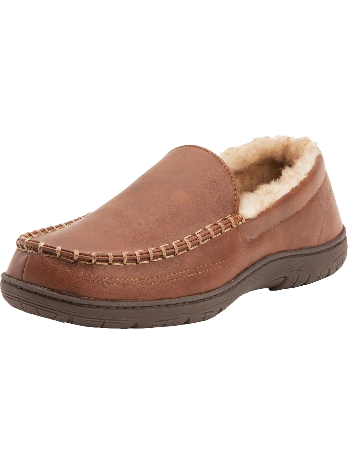 Weatherproof Vintage Mens Faux Leather Slip On Loafer Slippers