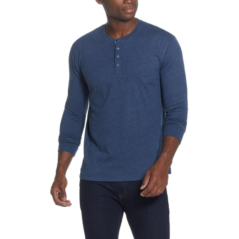 Weatherproof Vintage Mens Heathered Cotton Henley Shirt Walmart