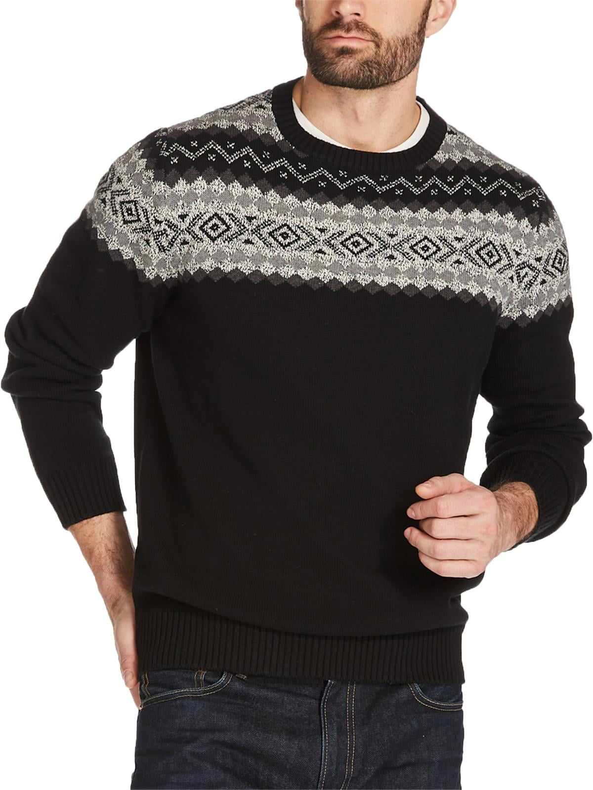Weatherproof Vintage Mens Knit Crew Neck Pullover Sweater Black S