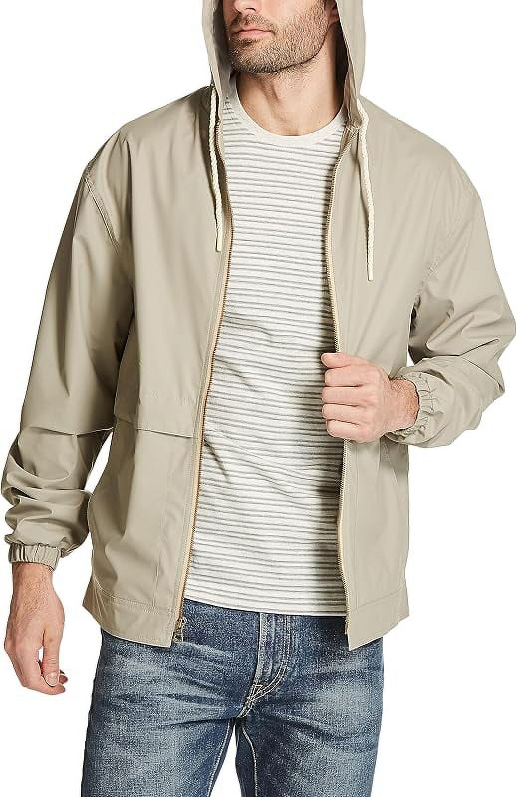 Weatherproof Vintage Mens Lightweight Waterproof Coated Hooded Rain Jacket Light Windbreaker Raincoat for Men Rain Slicker Walmart