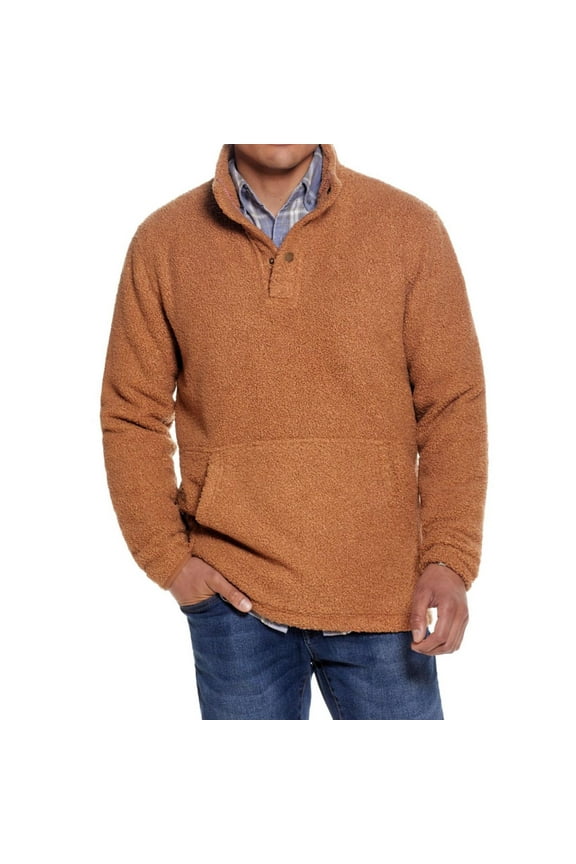 Vintage Mens Quarter Snap Sweater Ted Chipmunk Brown Medium