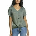 thumbnail image 1 of Weatherproof Vintage Woman's Tie Front Blouse Size: S, Color: Olive Heather, 1 of 3