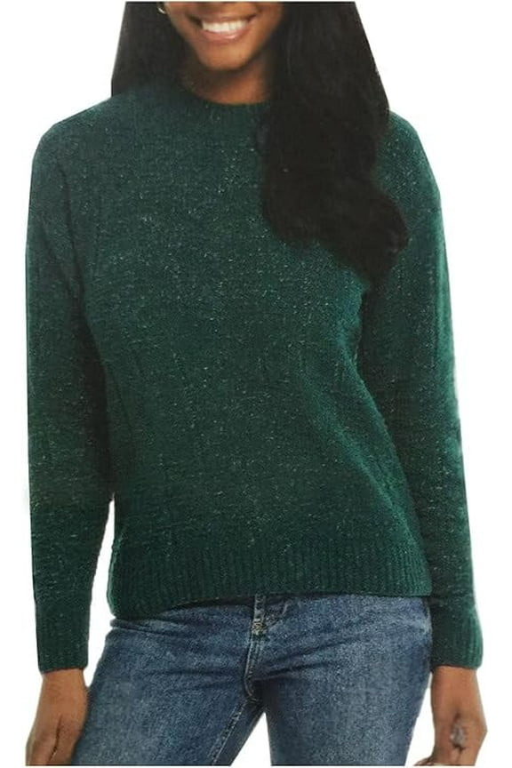 Vintage Women's Chenille Holiday Sweater, Green, Size XL