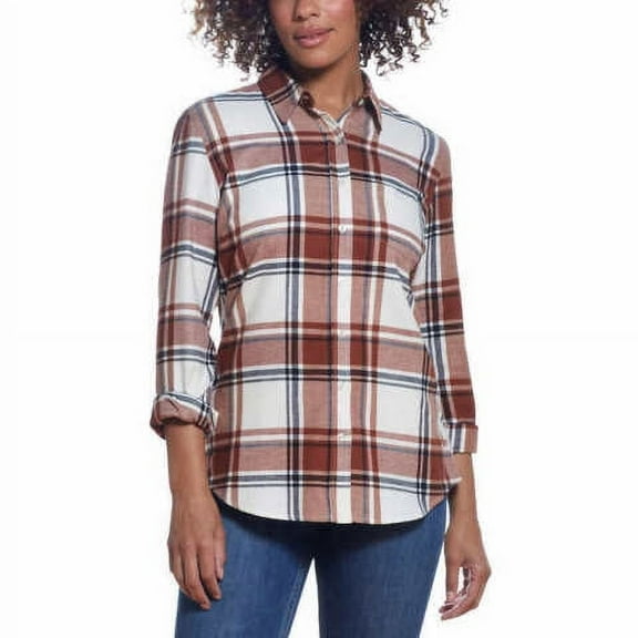 Weatherproof Vintage Women?s Flannel Button Down Shirt 1529265