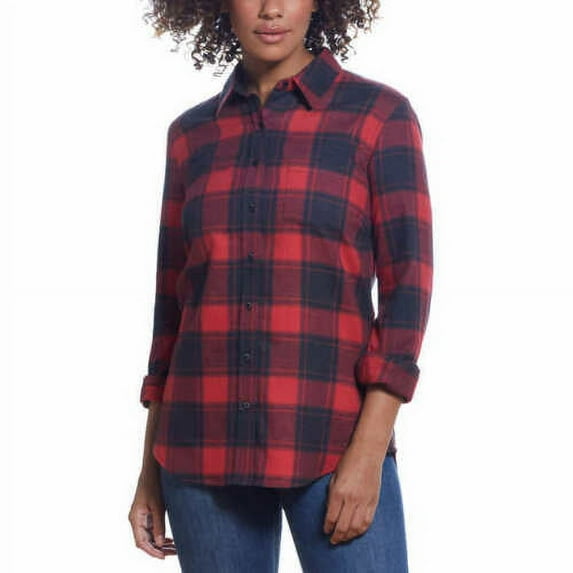 Weatherproof Vintage Women's Flannel Shirts (Bright Red, Large)