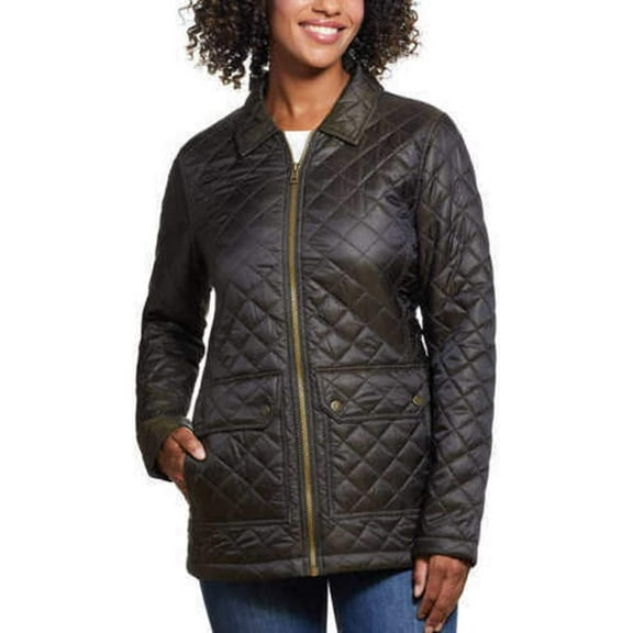 Weatherproof Vintage Women's Quilted Comfy Jacket (Olive, Small)