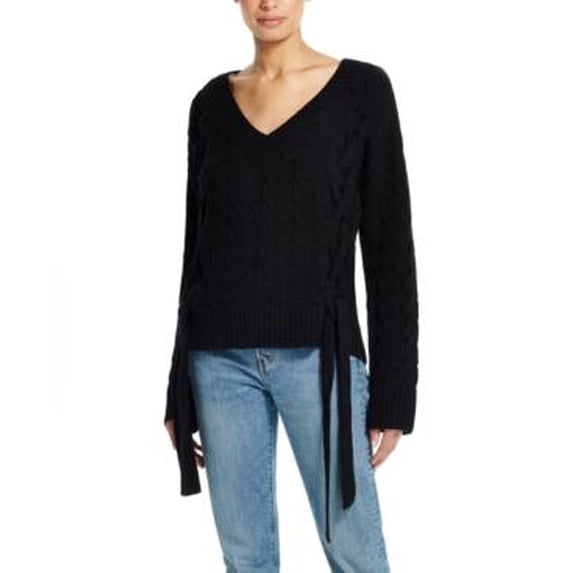 Weatherproof Vintage Women's Side Tie Sweater  Black Size XS