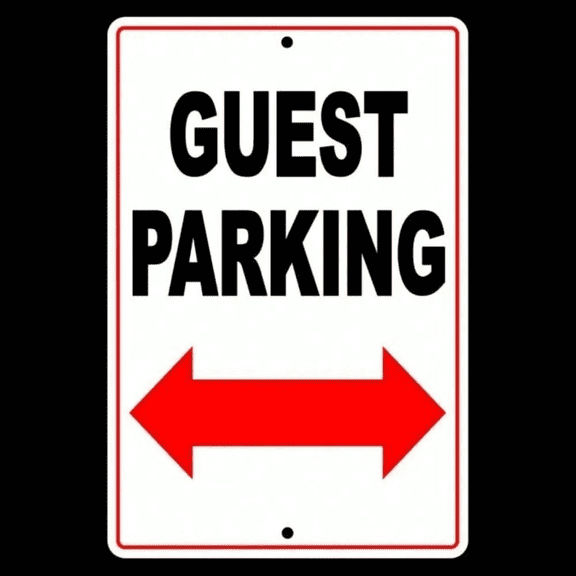 Weatherproof Visitor Parking Sign Post for Outdoor Parking Lot, Pickup Service, Metal Parking Area Sign