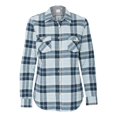 thumbnail image 1 of Weatherproof W164761 Women's Vintage Brushed Flannel Long Sleeve Shirt-Powder Blue Plaid-XL, 1 of 3