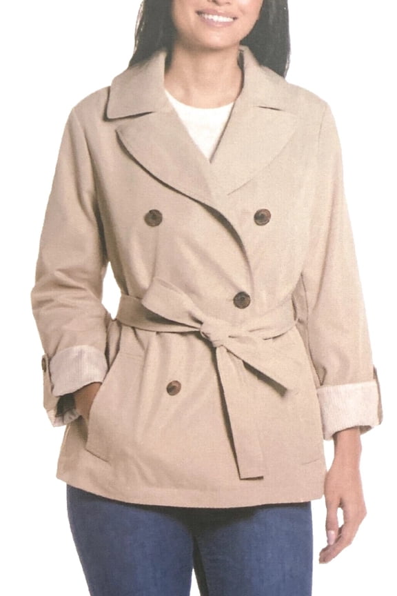Double Breasted Trench Pockets Jacket Women's