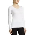 thumbnail image 1 of Weatherproof Women's Long Sleeve Scoop Neck Small, White, 1 of 2