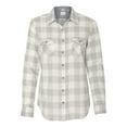 thumbnail image 1 of Weatherproof Women's Vintage Brushed Flannel Long Sleeve Shirt W164761 Heather Grey/ White 3XL, 1 of 5