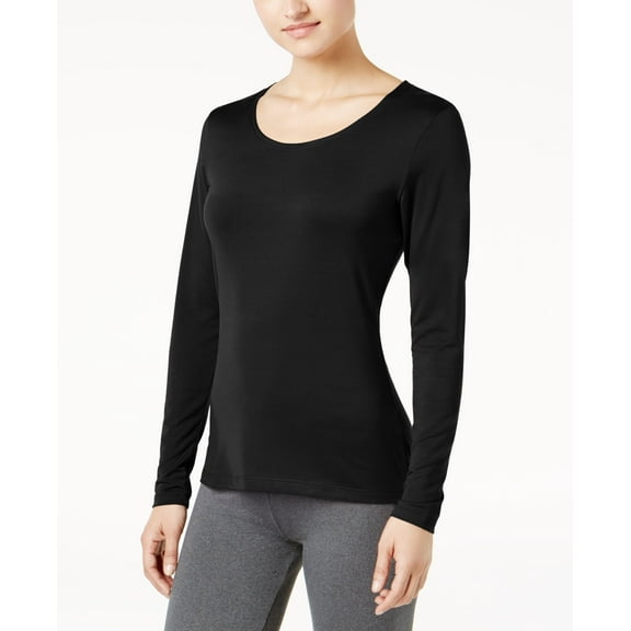 Weatherproof Womens Cozy Heat Basic T-Shirt Black XS