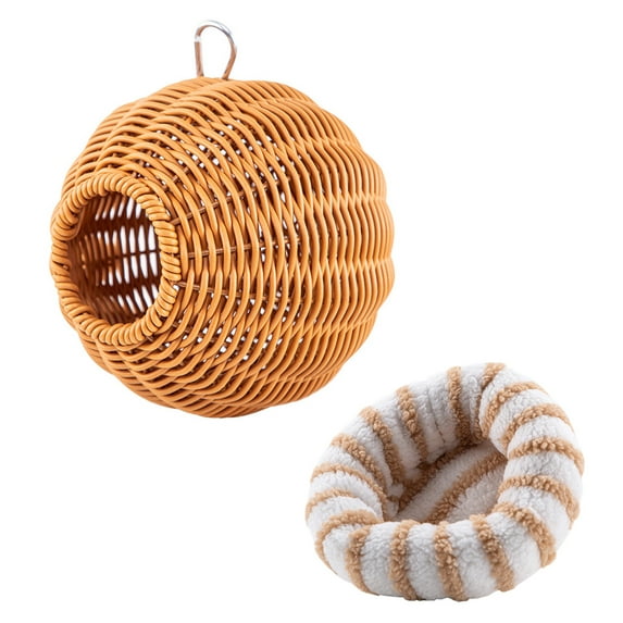 Weatherproof Woven Bird Nest With Quick-Install Hook & Breathable Design for Patio Breeding Habitat