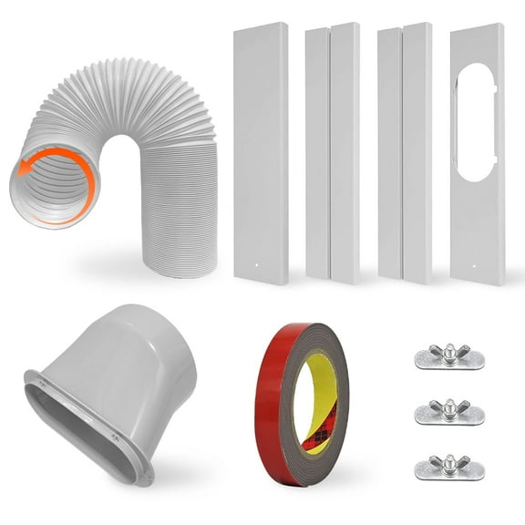 Weatherproofing Window Insulation Kit 5.9 Inch Diameter Adjustable Sliding Window Vent