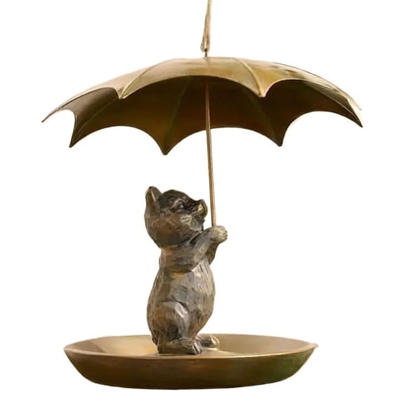 Weatherproofs Metal Squirrels Cats Dog Bird Feeders With Protective Canopys Outdoor Garden Decoration For Birdwatchers N