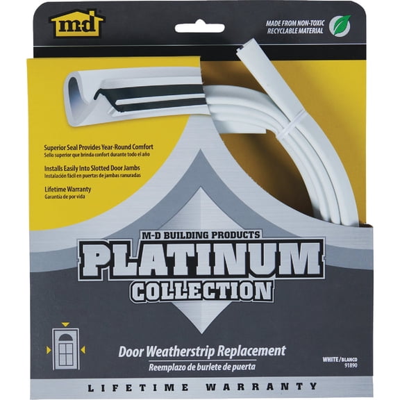 M-D Building Products Weatherstrip Rubbr84"Wht  Residential Use, Standard Application