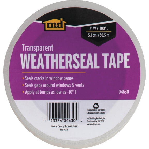 2-pack M-D Building Products Weatherstrip Tape - Clear - 2 Pack, 2 in x 100 ft Residential Use, Standard Application
