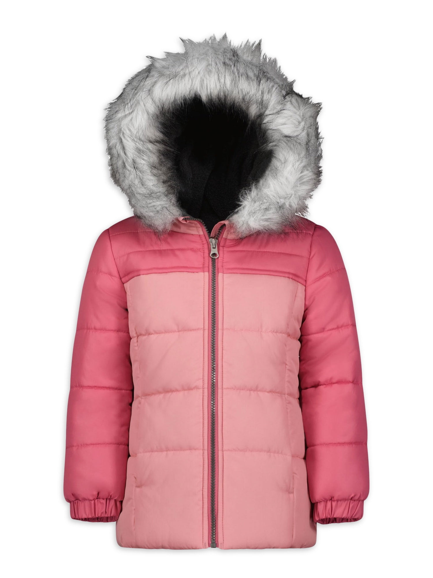 Weathertamer Girls Hooded Colorblock Winter Puffer Coat, Sizes 4-16