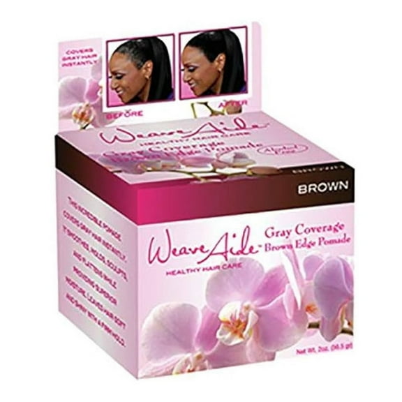 Weave Aide Gray Coverage Edge Pomade, Brown, 2 Oz