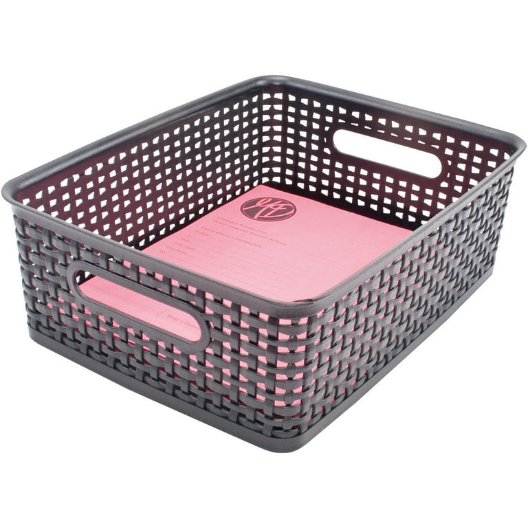 Weave Bins, 14.25 x 10.25 x 4.75, Black, 2/Pack Weave Bins, 14.25 x 10.25 x 4.75, Black, 2/Pack