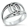 thumbnail image 1 of Weave Knot Oval Wholesale Ring .925 Sterling Silver Band Jewelry Female Male Unisex Size 10, 1 of 4