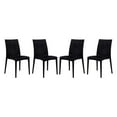 thumbnail image 1 of LeisureMod Modern Weave Mace Indoor Outdoor Dining Chair in Black Set of 4, 1 of 7